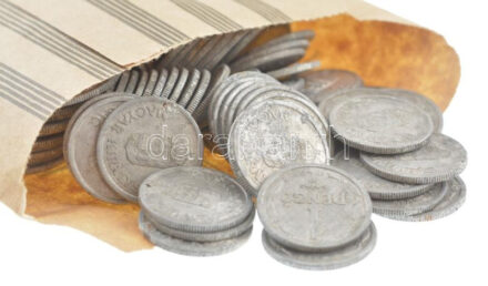 1941-1944. 1P Al (105x) 'Országos Takarékpénztár - 100 Forint, 20 darab 5 Forintos' papírzacskóban, a zacskó bélyegzés nélkül T:3 oxidáció, porózus Adamo P6.1