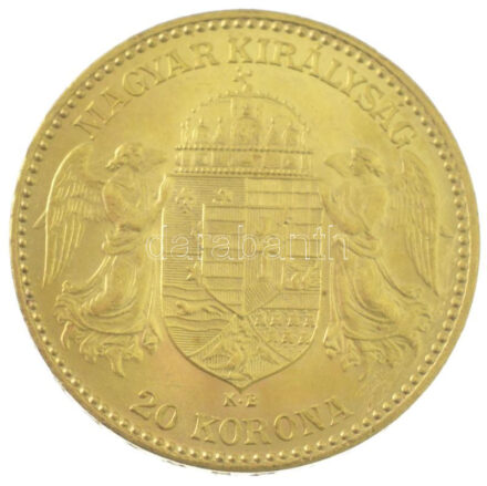 1894KB 20K Au 'Ferenc József' Körmöcbánya (6,79g/0.900) T:1- / Hungary 1894KB 20 Korona Au 'Franz Joseph' Kremnitz (6,79g/0.900) C:AU Adamo K9, Krause KM#486