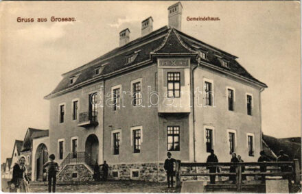 Kereszténysziget, Grossau, Cristian; Gemeindehaus / Községháza. J. H. Briegel felvétele / town hall (EK)
