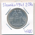 Szlovákia 1941. 20K Ag 'Cirill és Metód' T:1- Slovakia 1941. 20 Korun Ag 'St. Kyrill and St. Methodius' C:AU Krause KM#7.1