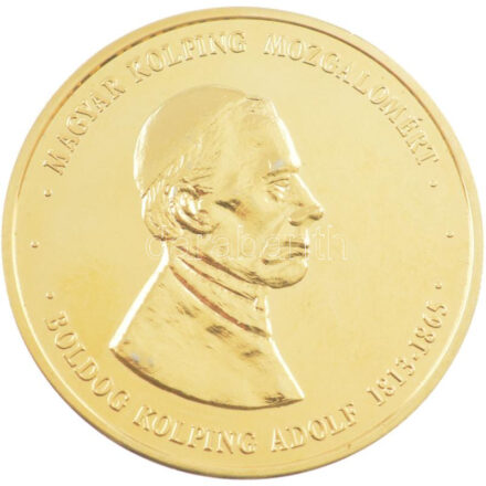 DN 'Magyar Kolping Mozgalomért - Boldog Kolping Adolf 1813-1865 / Magyar Kolping Szövetség - Bene Merenti' kétoldalas fém emlékérem (42mm) T:1- peremén fúrt lyuk a fülnek, karc, patina, ujjlenyomat