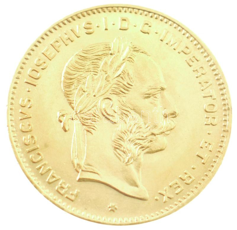 Ausztria 1892. 4Fl / 10Fr Au 'Ferenc József' utánveret (3,23g/0.900) T:1,1- Austria 1892. 4 Florin / 10 Francs Au 'Franz Joseph' restrike (3,23g/0.900) C:UNC,AU Krause KM#2260 - Image 2