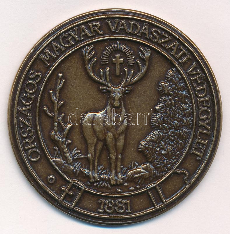 DN 'Országos Vadászati Védegylet - 1881' egyoldalas bronz emlékérem (51mm) T:1,1-