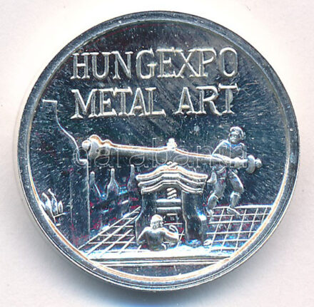 DN 'Hungexpo Metal Art / Karát' kétoldalas fém emlékérem (23mm) T:1-,2 patina
