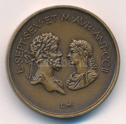Lesenyei Márta (1930-) 1991. 'L. SEPT. SEV. ET M. AVR. ANT. CCII / I. O. DOLICHENO - SAVARIA MCMXCI' kétoldalas bronz MÉE emlékérem (29mm) T:1 Adamo SH11
