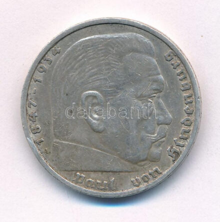 Német Harmadik Birodalom 1935A 5M Ag 'Paul von Hindenburg' T:2 German Third Reich 1935A 5 Reichsmark Ag 'Paul von Hindenburg' C:XF Krause KM#86