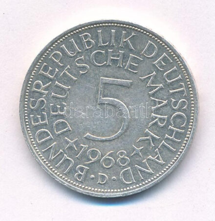 Német Szövetségi Köztársaság 1968D 5M Ag T:1- fo. 1968F 5 Mark Ag C:AU stained Krause KM#112.1