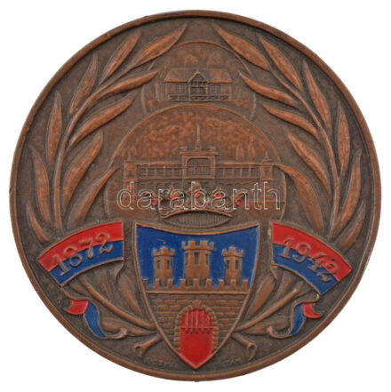 Kiczkó Zoltán (?-?) 1942. '1872-1942 / Kolozsvári Korcsolyázó Egylet' részben festett bronz emlékérem, peremén 'Ludvig' gyártói jelzéssel (55mm) T:1- ph.