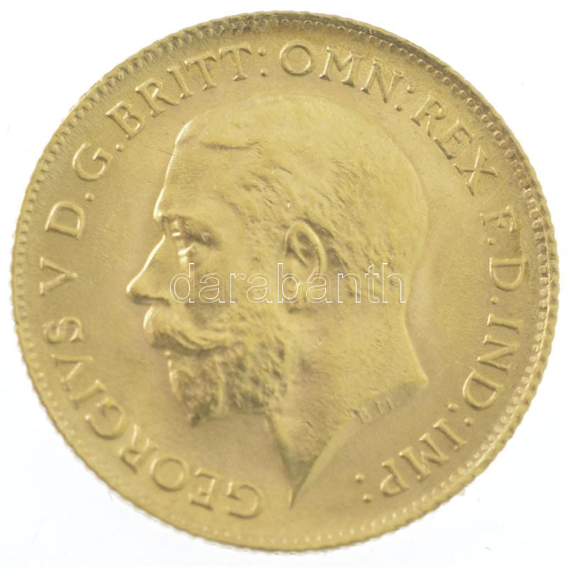 Nagy Britannia 1914. 1/2S Au 'V. György' (3,99g/0.917) T:1- ph. United Kingdom 1914. 1 Sovereign Au 'George V' (3,99g/0.917) C:AU edge error Krause KM#819 - Image 2