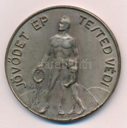Csehszlovákia ~1930. 'Jövődet ép tested védi / Csehszl. Magyar Testnevelő Szövetség' ezüstözött bronz díjérem (60mm) T:2 Czechoslovakia ~1930. 'Your healthy body defends your future / Hungarian Association of Physical Education in
