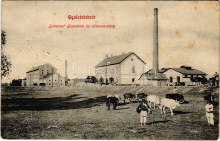 1912 Gyulafehérvár, Alba Iulia; Johanna gőzmalom és villamostelep. Schäser Ferenc kiadása / steam mill, electric power plant, power station (Rb)