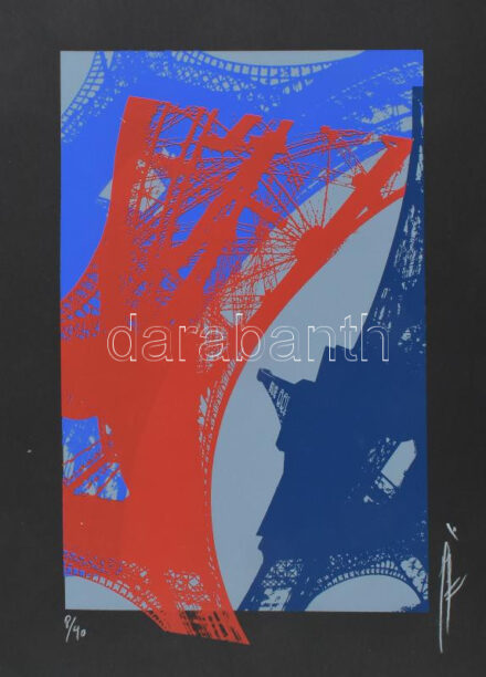 Hervé, Rodolf (1957-2000): Eiffel-torony. Szitanyomat, papír, jelzett, számozott (8/40), ca. 34,5x21 cm.