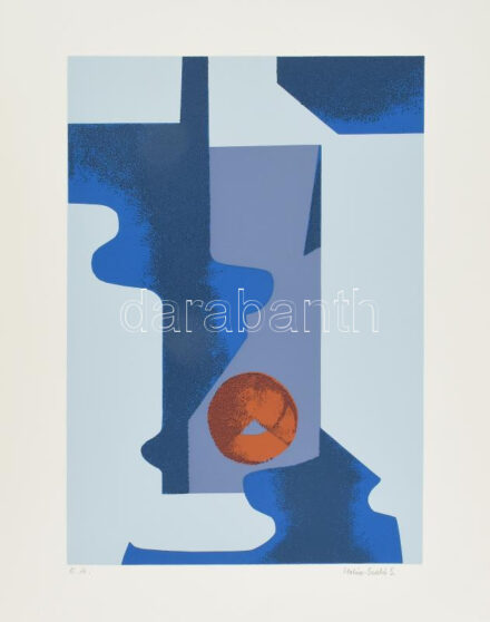 Halász Szabó Sándor (1920-1997): Absztrakt formák. Szitanyomat, papír, jelzett, művészpéldány E.A. jelzéssel, 41x29 cm