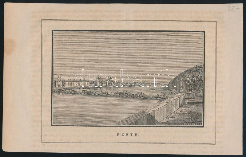cca 1860 Pest fametszet 11x8 cm
