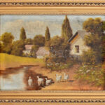 Jánossy jelzéssel: Kacsák. Olaj, vászon. Dekoratív fakeretben. 37x50 cm