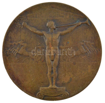 1931. 'MASZ (Magyar Atlétikai Szövetség) 1931. X. 6.' kétoldalas bronz emlékérem 'Huguenin' gyártói jelzéssel (50mm) T:2