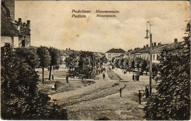 1926 Podolin, Podolínec, Pudlein (Szepes, Zips); Hlawnemestie / Fő tér / Hauptplatz / main square (EK)