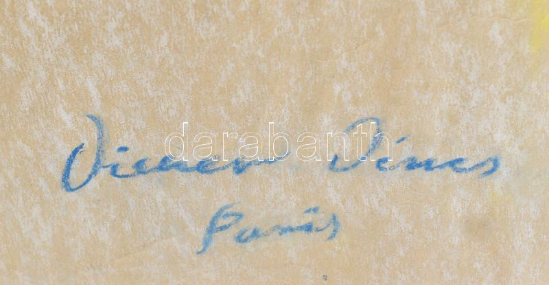 Diener-Dénes Rudolf (1889-1956): Párizsi szajnapart az Eiffel toronnyal. Pasztell, papír, jelzett 'Diener Denes Rudolf/ Paris'. Keretben. 90cm x 125cm - Image 3