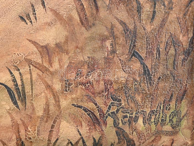 Wolfgang Randig (1938-) berlini festőművész: Naplemente Sylt partjainál. Olaj, vászon, jelzett. Fa keretben: 80 x 60 cm - Image 2