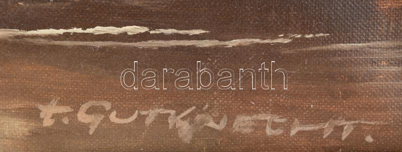 Anton Gutknecht (1907-1988) német festőművész: Erdei tájkép. Olaj, vászon, jelzett. Fa keretben: 80cm x 60cm - Image 2