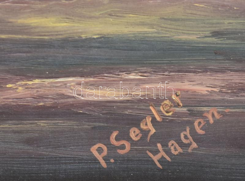 Paul Segler (1931) német festőművész: Virágcsendélet. Olaj, farost, jelzett. Fa keretben: 70cm x 60cm - Image 2