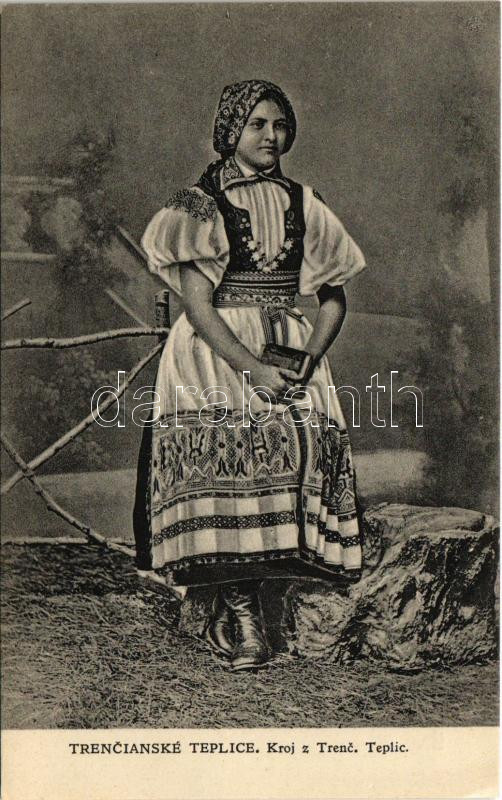 Trencsénteplic, Trencianske Teplice; folklór. Zalcík a Ondreicka 1929. / folklore, traditional costumes