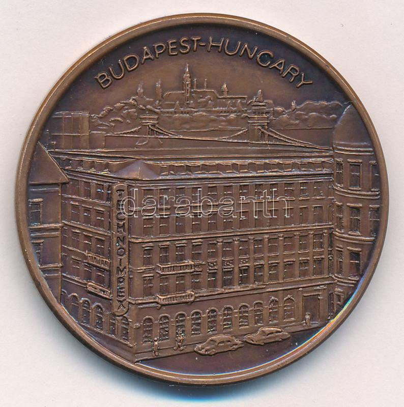 Fritz Mihály (1947-) 1990. 'Budapest Hungary / Budapest Hungary - Technoimpex - 1950-1990' bronz emlékérem a Technoimpex külkereskedelmi vállalat alapításának 40. évfordulója alkalmából (42,5mm) T:1