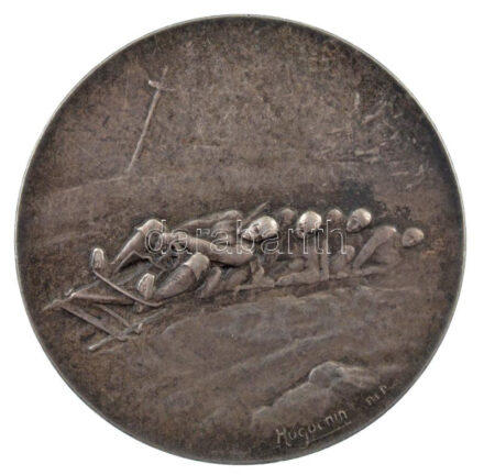 ~1900. 'Tátrafüredi Téli Sport Club' kétoldalas, jelzetlen Ag díjérem 'Huguenin' gyártói jelzéssel (9,38g/30mm) T:1-,2 patina