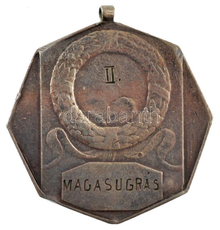 Berán Lajos (1883-1943) 1921. '1921. Tavaszi Körlet Sportverseny Szeged / Magasugrás II.' jelzett Ag díjérem füllel (12,00g/0.800/31x31mm) T:2 - Image 2