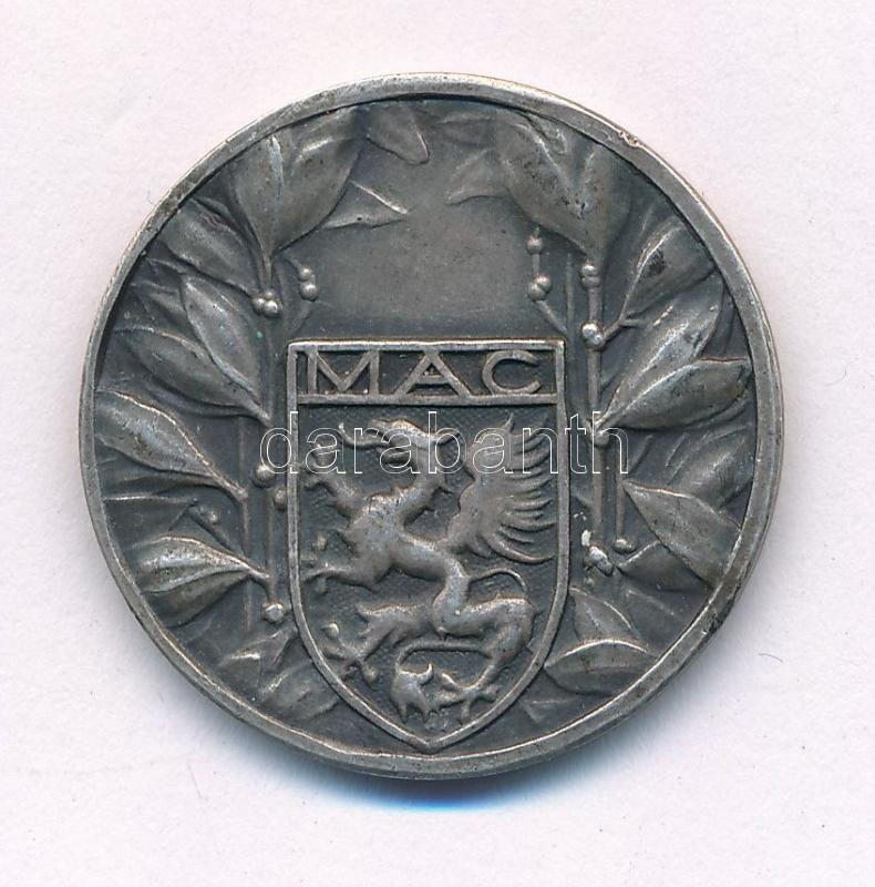 1938. 'Magyar Athletikai Club 1875' kétoldalas, jelzett Ag emlékérem 'LE' beütéssel (12,53g/0.800/28,5mm) T:2 patina - Image 2