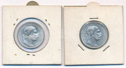 1915KB 1K Ag 'Ferenc József' (2x) T:1- patina Adamo K5.1