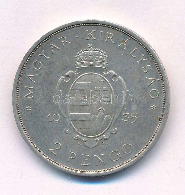 1935. 2P Ag 'Pázmány' T:1- patina Adamo P7.1 - Image 2