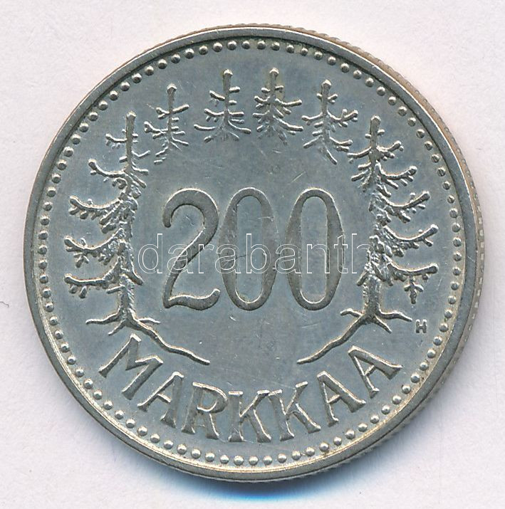 Finnország 1956H 200M Ag T:2,2- Finland 1956H 200 Markaa Ag C:XF,VF Krause KM#42
