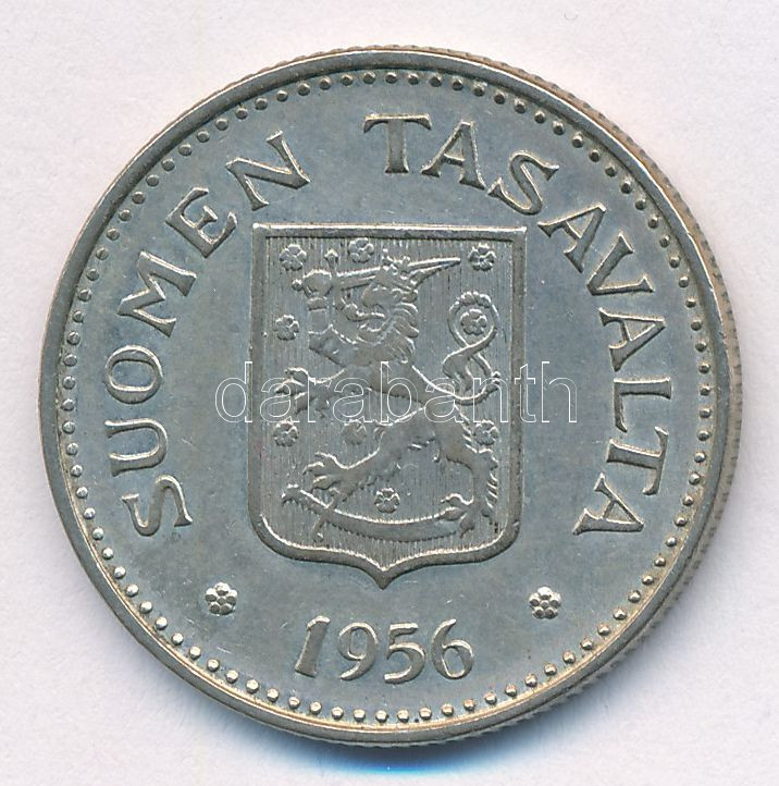 Finnország 1956H 200M Ag T:2,2- Finland 1956H 200 Markaa Ag C:XF,VF Krause KM#42 - Image 2