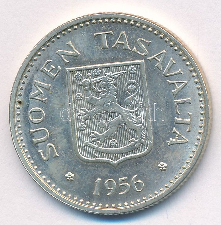 Finnország 1956H 200M Ag T:2,2- Finland 1956H 200 Markaa Ag C:XF,VF Krause KM#42 - Image 2