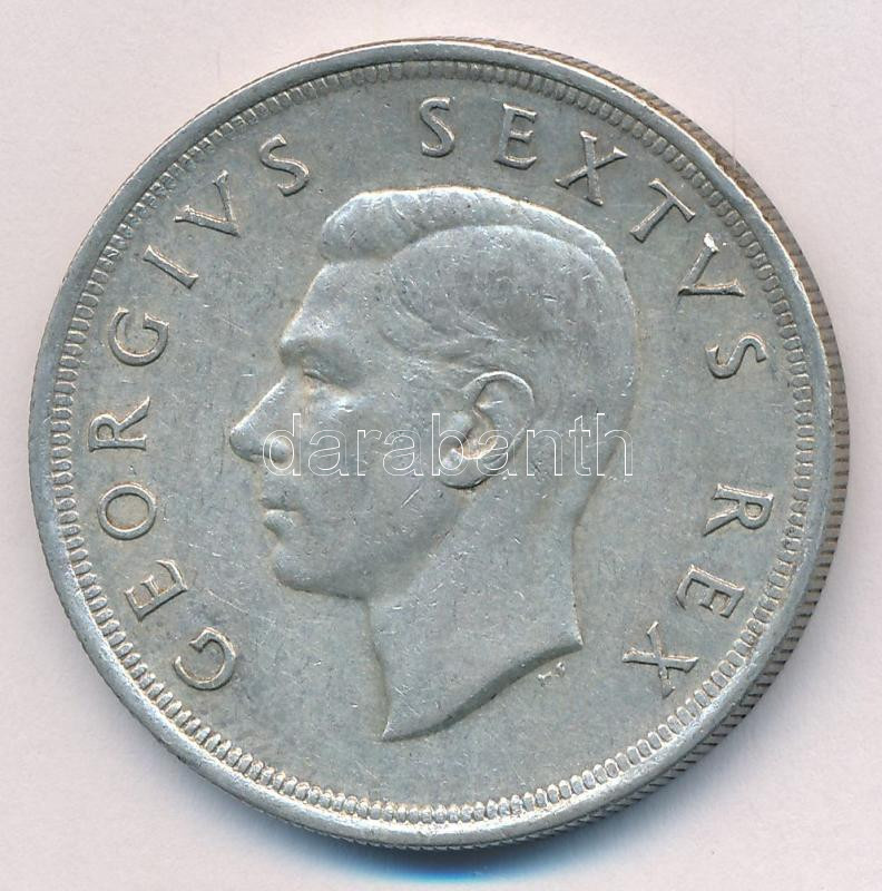 Dél-Afrika 1952. 5Sh Ag 'Fokváros alapításának 300. évfordulója' T:2 patina South Africa 1952. 5 Shilling Ag '300th Anniversary - Founding of Capetown' C:XF patina Krause KM#41 - Image 2