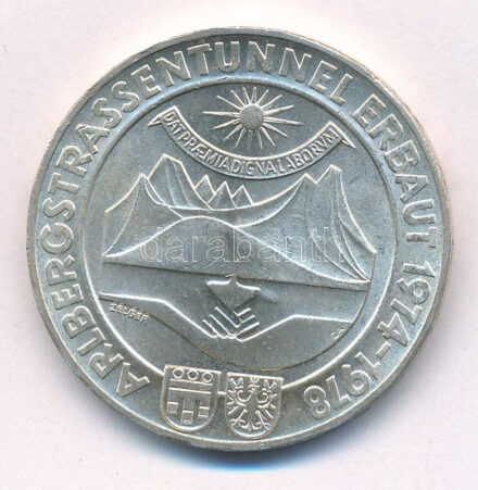 Ausztria 1978. 100Sch Ag 'Az alberg alagút megnyitása' T:1- Austria 1978. 100 Schilling Ag 'Opening of the Alberg Tunnel' C:AU Krause KM#2941