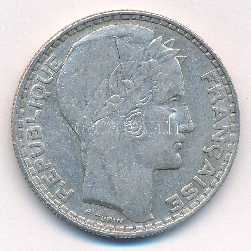 Franciaország 1933. 20Fr Ag T:2- patina France 1933. 20 Francs Ag C:VF patina Krause KM#879 - Image 2