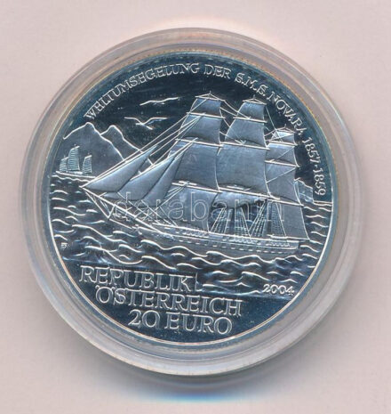 Ausztria 2004. 20E Ag 'Novara' T:PP Austria 2004. 20 Euro Ag 'Novara' C:PP Krause KM#3112