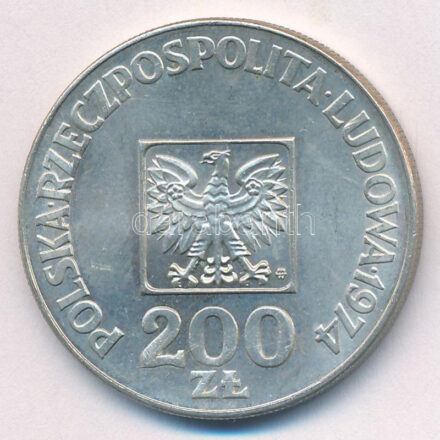 Lengyelország 1974. 200Zl Ag '30 éves a Népköztársaság' T:1- Poland 1974. 200 Złotych Ag '30th Anniversary of People's Republic' C:AU Krause Y#72