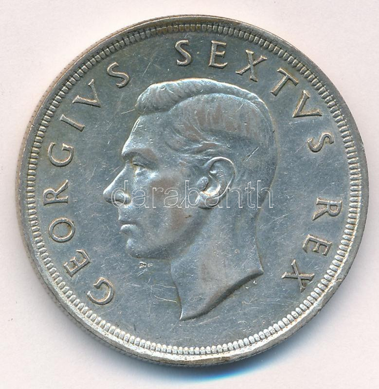 Dél-Afrika 1951. 5Sh Ag 'VI. György' T:2,2- patina, ph South Africa 1951. 5 Shilling Ag 'George VI' C:XF,VF patina, edge error Krause KM#40.2