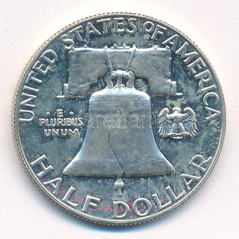 Amerikai Egyesült Államok 1963. 1/2$ Ag 'Franklin' T:1,1- USA 1963. 1/2 Dollar Ag 'Franklin' C:UNC,AU Krause KM#199 - Image 2