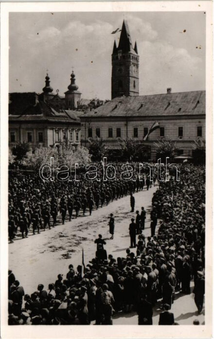 1940 Nagybánya, Baia Mare; bevonulás / entry of the Hungarian troops + '1940 Nagybánya visszatért' So. Stpl. (fl)