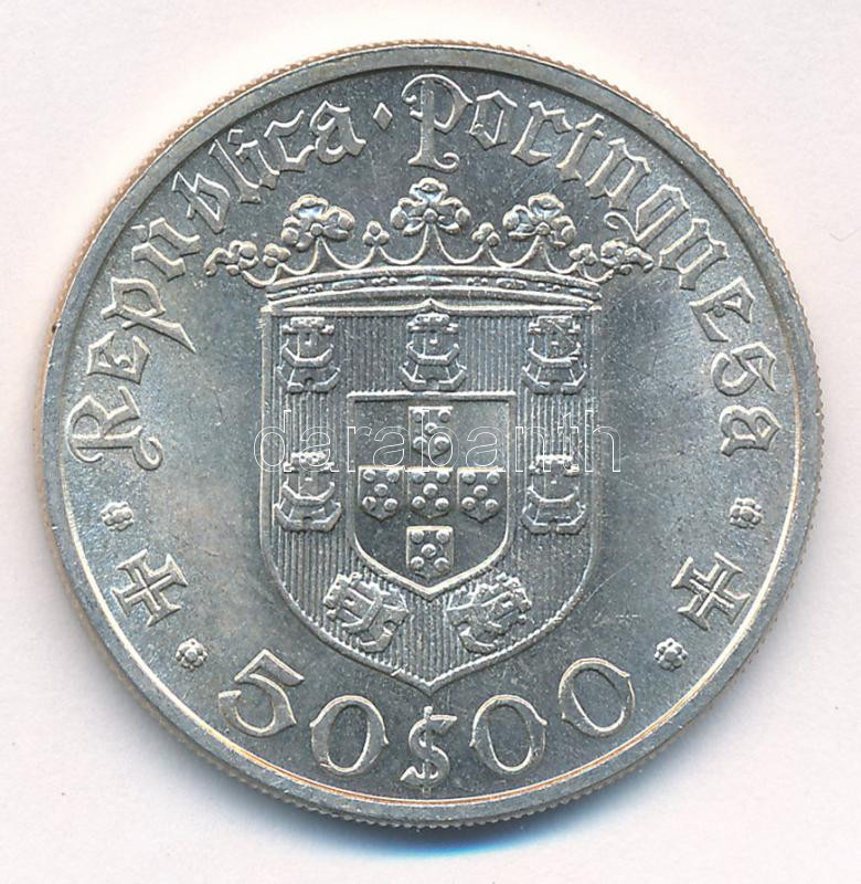 Portugália 1968. 50E Ag 'Pedro Alvarez Cabral' T:1- Portugal 1968. 50 Escudos Ag 'Pedro Alvares Cabral' C:AU Krause KM#593 - Image 2