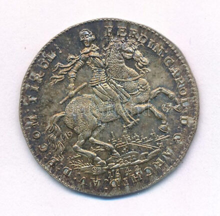 Ausztria 1642 (1963). 2D Ag utánveret T:1- patina Austria 1642 (1963). 2 Ducat Ag restrike C:AU patina Krause X# M29a