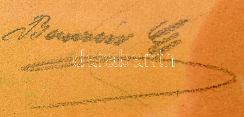 Benczúr Gyula (1844-1920): Puttófejek. Ceruza, papír. Jelzett. Dekoratív, üvegezett fakeretben. 28x37 cm. - Image 3