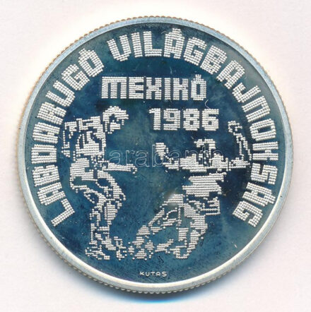 1986. 500Ft Ag 'Labdarúgó Világbajnokság - Mexikó 1986' T:PP patina, ujjlenyomat Adamo EM95