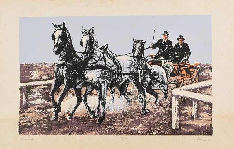 Dátu Viktor (1932-): Vizesárok. Szitanyomat, papír, jelzett. Számozott (61/100). Lap széle kissé foltos. 24×29,5 cm