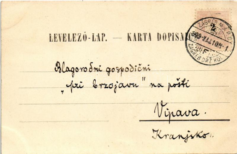 1899 (Vorläufer) Zagreb, Zágráb; Visoka ulica / Rue haute / street view (EK) - Image 2