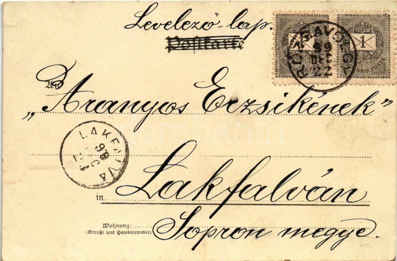 1899 (Vorläufer) Fröhliche Weihnachten! / Christmas greeting art postcard with angel. litho - Image 2